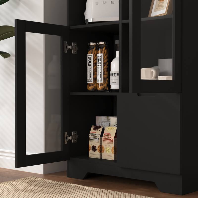 Modern Living Room Storage Cabinet with Doors and Shelves/Drawers,4 Colors