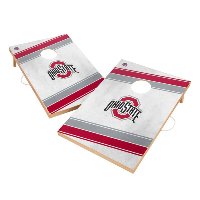 Ohio State University Buckeyes OSU 2x4 Tailgate Cornhole Boards - Include Team Bags + LED Lights