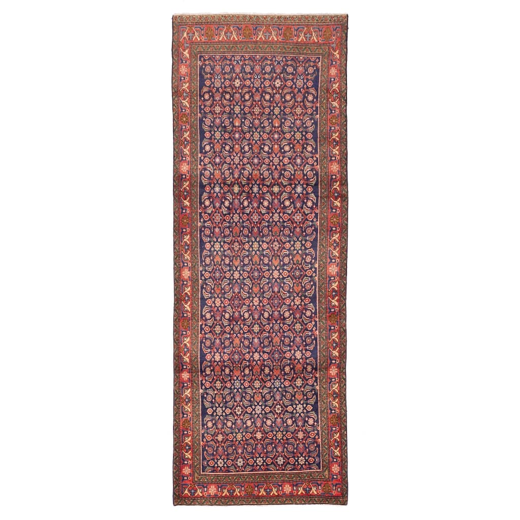 ECARPETGALLERY Hand-knotted Andelz Dark Navy Wool Rug - 3'9 x 10'8