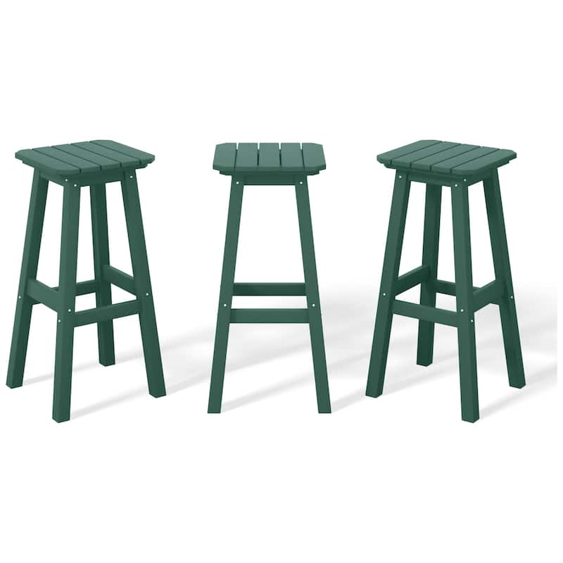 Laguna Hdpe All Weather Outdoor Patio 29" Square Bar Stool (Set Of 3)