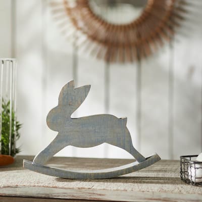 Bunny Hop Wooden Mini Bunny Rocking Horse 8.5x11.75x1.5
