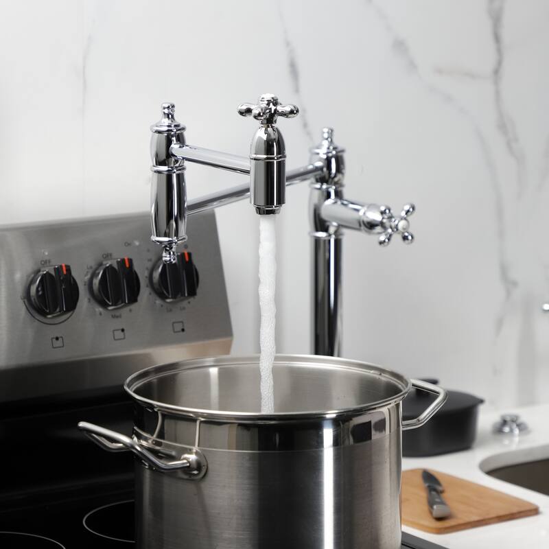 Kingston Brass Restoration Two-Handle 1-Hole Deck Mount Pot Filler Faucet