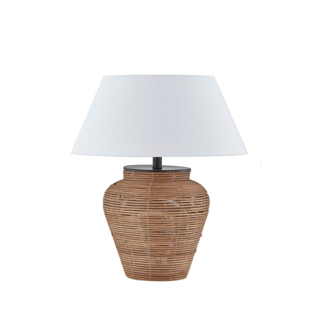 Catherine 22" Table Lamp with Linen Shade, Brown