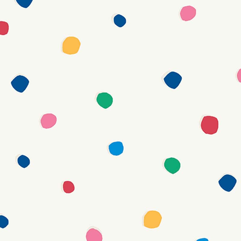 Joules Lynx Multi Spot White and Rainbow Wallpaper