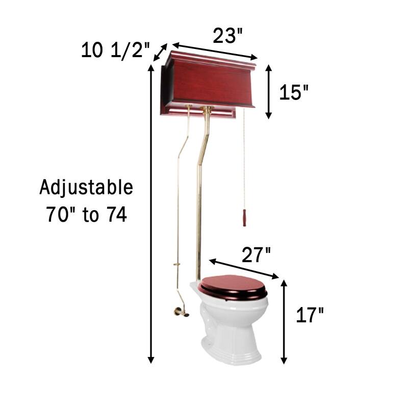 High Tank Toilet - Cherry Flat Tank, Elongated Rear Entry Bowl And L Pipes Renovators Supply