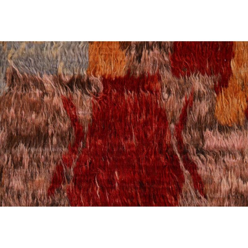 Hand Knotted Oriental 100% Wool Carpet Modern Tribal Pink Moroccan Area Rug - 7' 9'' X 5' 4''