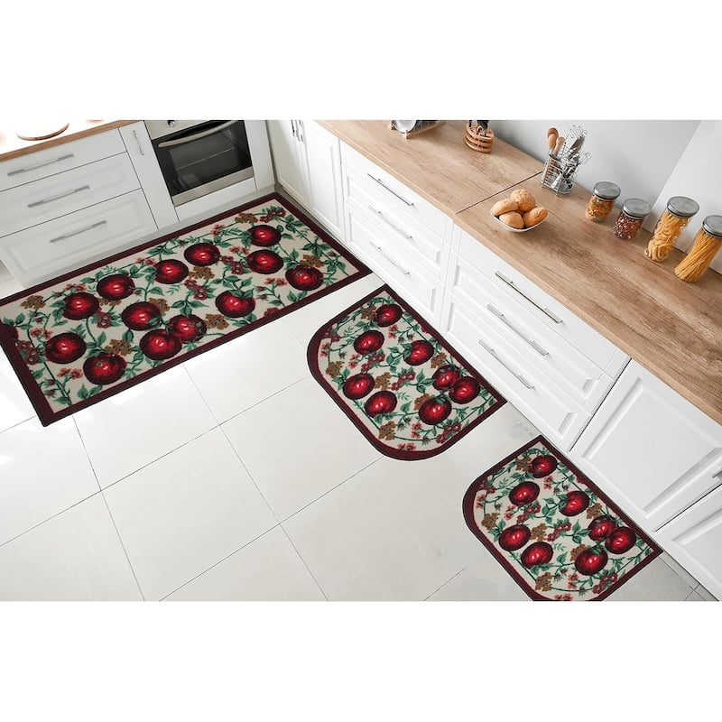 Kashi Home Kitchen Rug, Printed Durable Non Slip Floor Mat, Pretty Farmhouse Design