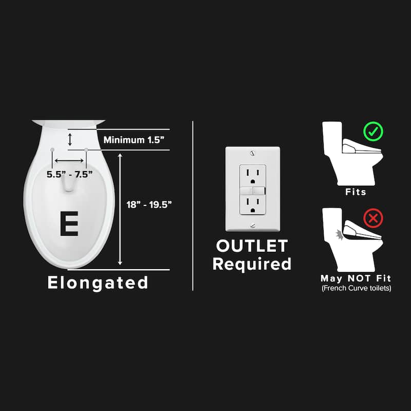 SmartBidet SB-2000 Electric Bidet Toilet Seat with Elongated Seating