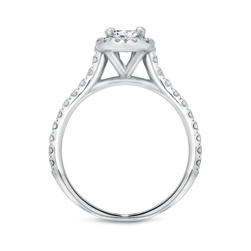 Auriya 1 1/4ctw Oval-cut Halo Diamond Engagement Ring 3pc Set 14k Gold
