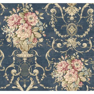 Seabrook Designs Sinclair Floral Vase Unpasted Wallpaper