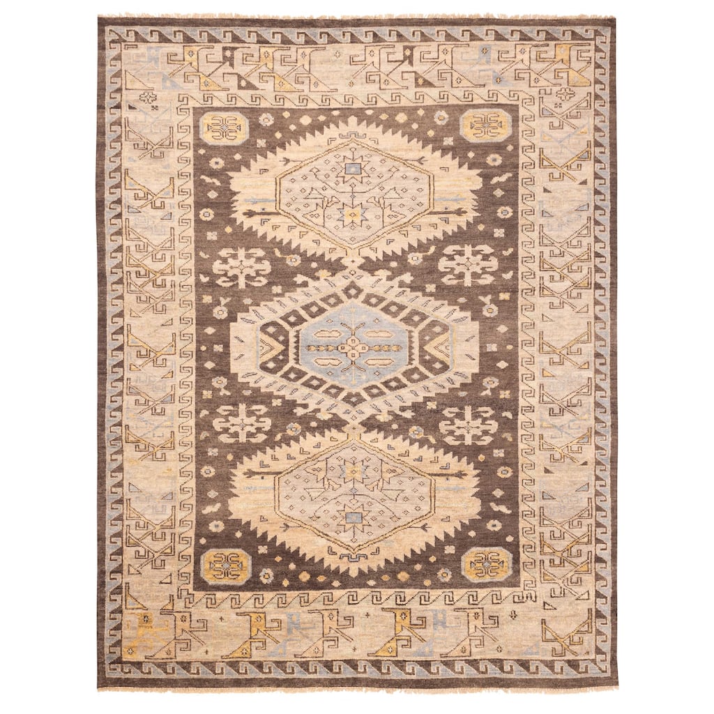 ECARPETGALLERY Hand-knotted Jules Serapi Dark Brown Wool Rug - 10'0 x 13'4