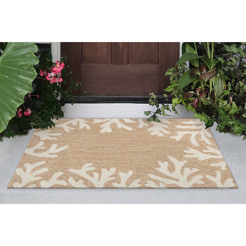 Liora Manne Capri Coral Border Indoor/Outdoor Rug