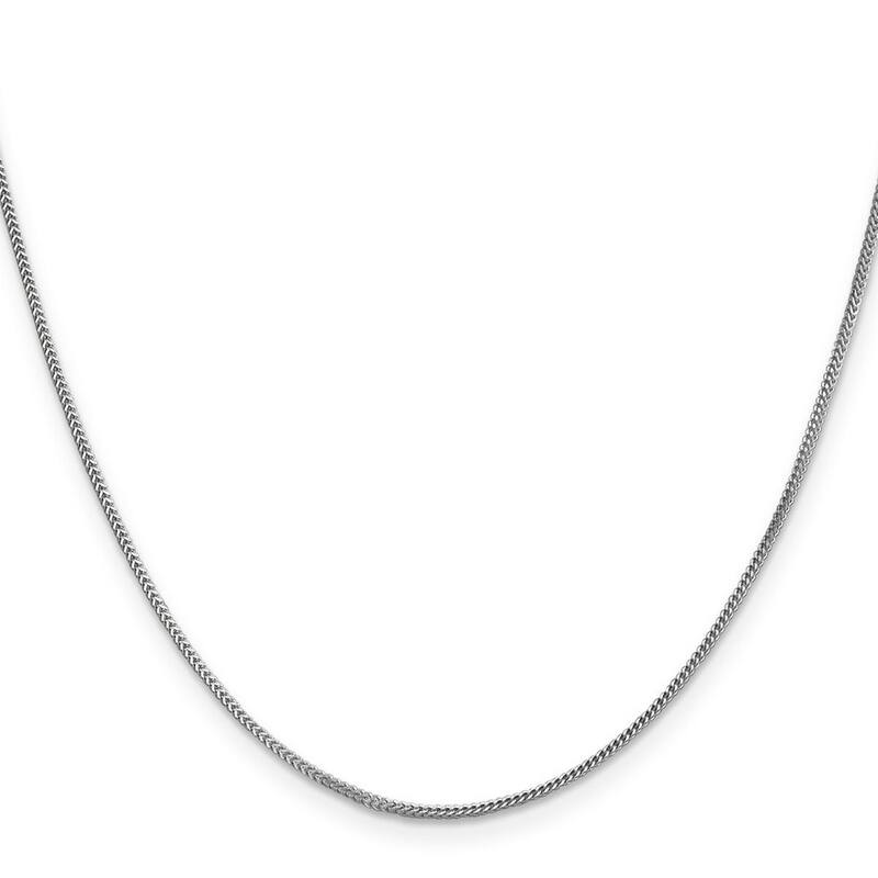 Curata 14k White Gold Solid Polished .90mm Franco Chain Bracelet Lobster Claw