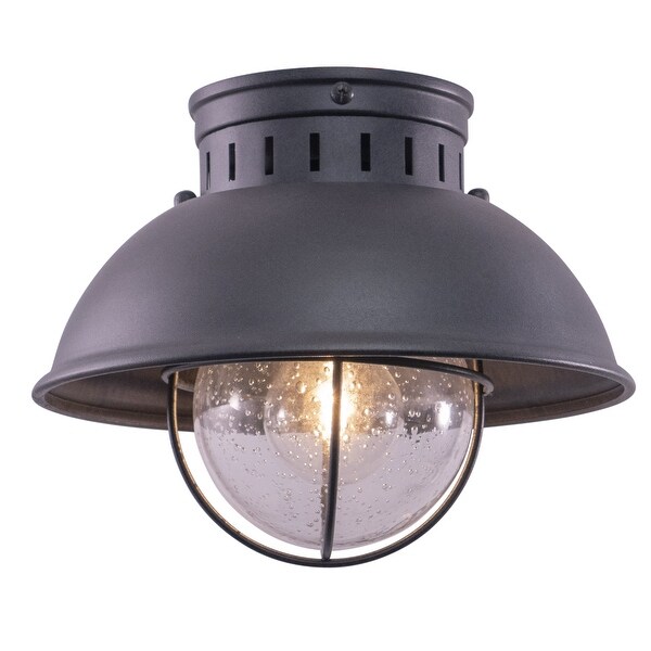 Vaxcel T0264 Harwich 10 in Outdoor Flush Mount Ceiling Light Textured Gray