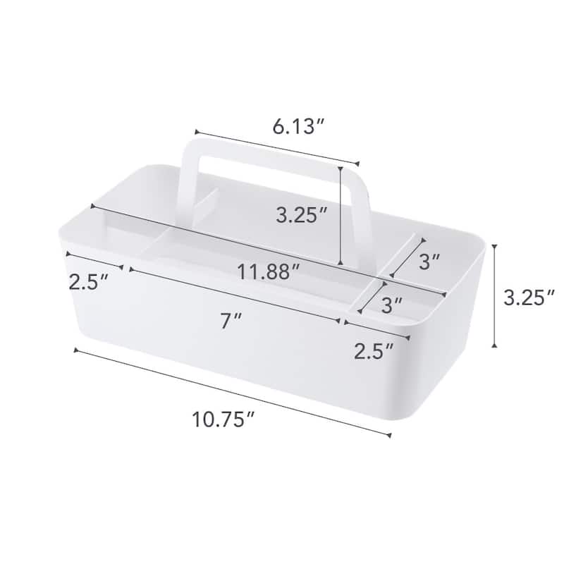 Yamazaki Home Storage Caddy, Steel - L 5.91 x W 11.81 x H 5.91 inches