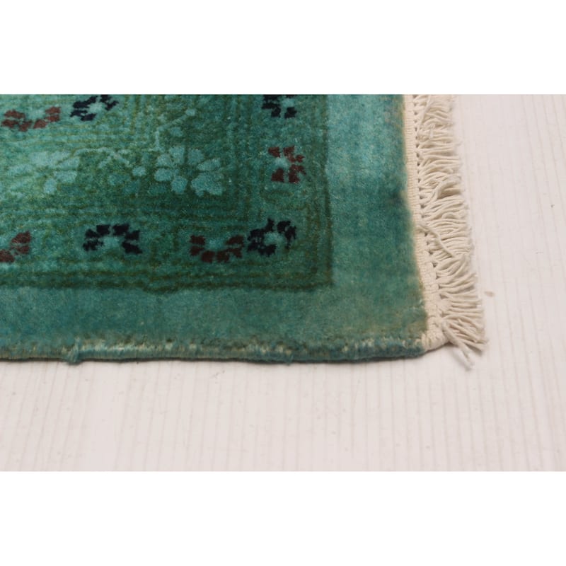 ECARPETGALLERY Hand-knotted Vibrance Cyan Wool Rug - 9'3 x 12'0