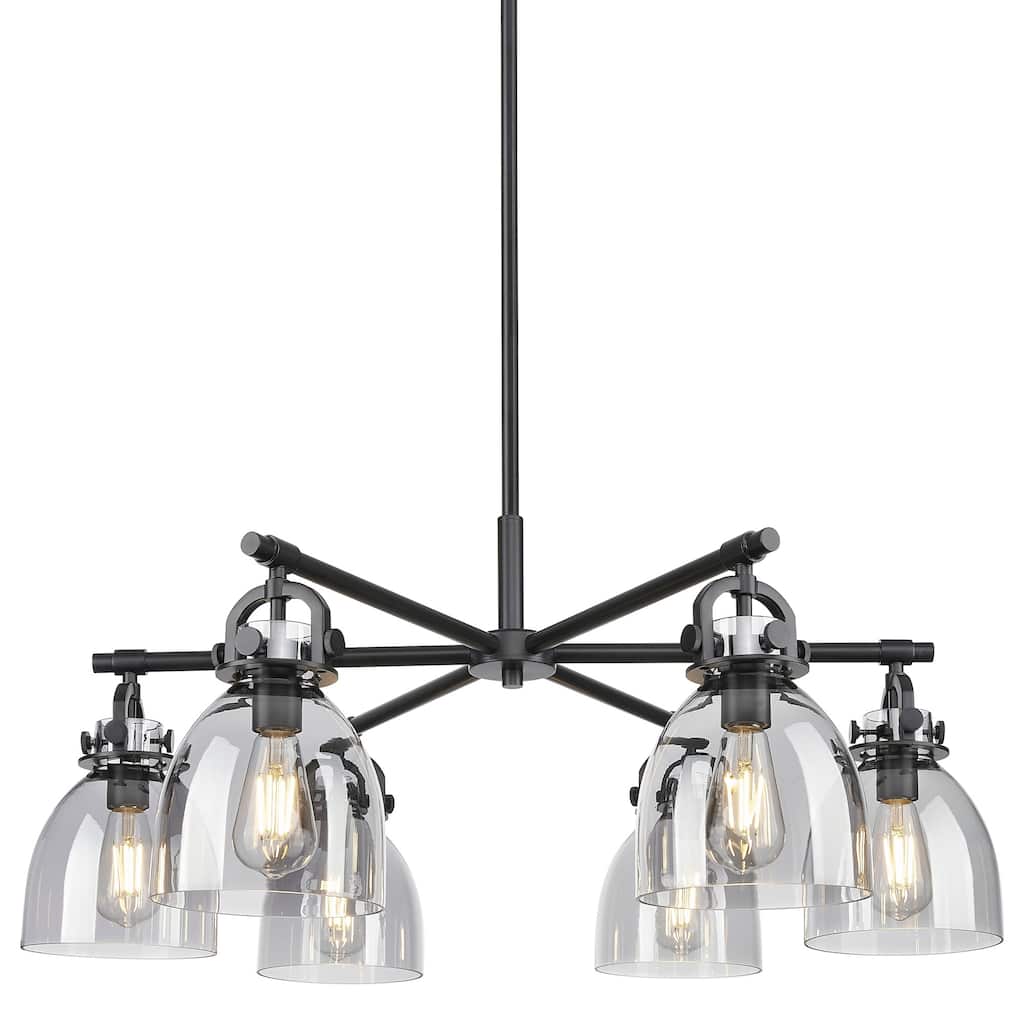 Innovations Lighting 410-6CR-G412-7SM Newton Bell 6 Light 26" Wide