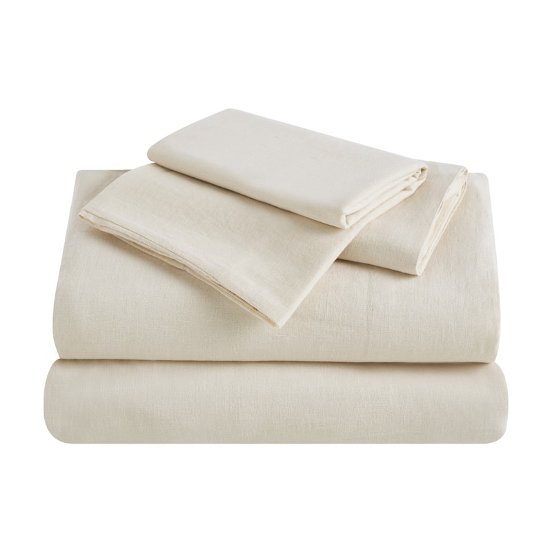 Superior Cotton Linen Garment Washed Deep Pocket Bed Sheet Set
