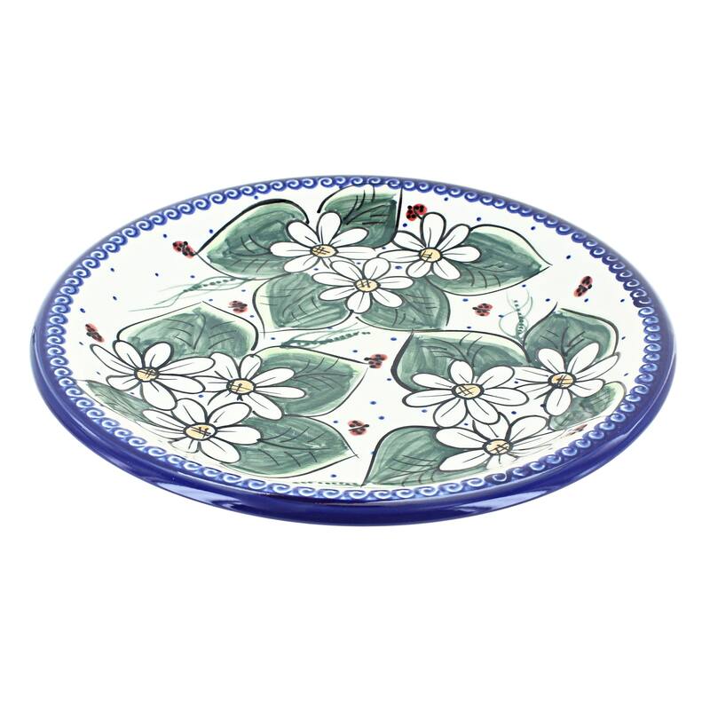 Blue Rose Polish Pottery Vena Dinner Plate - Ladybug