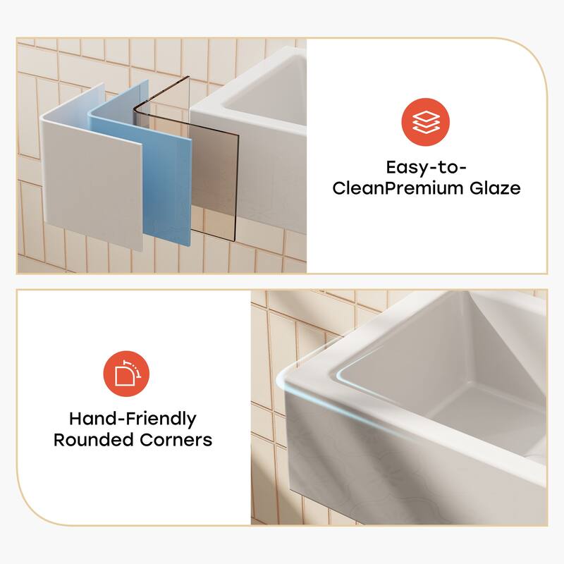 HOROW Left Hand White Ceramic Wall-Mounted Rectangle Vessel Sink Porcelain - N/A