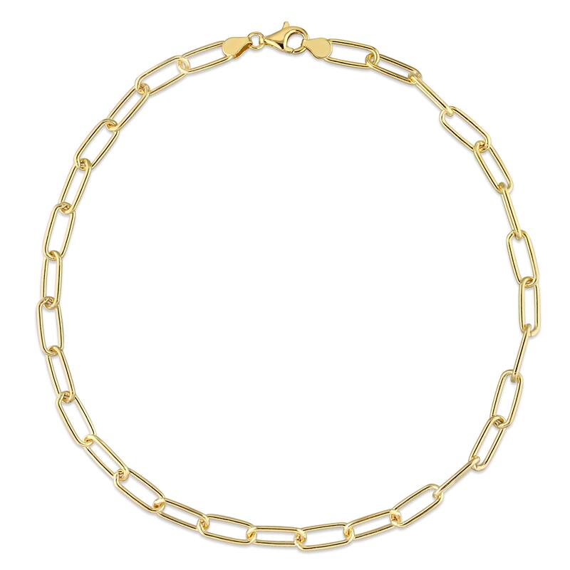 Miadora 18kt Yellow Gold Plated Sterling Silver Paperclip Necklace