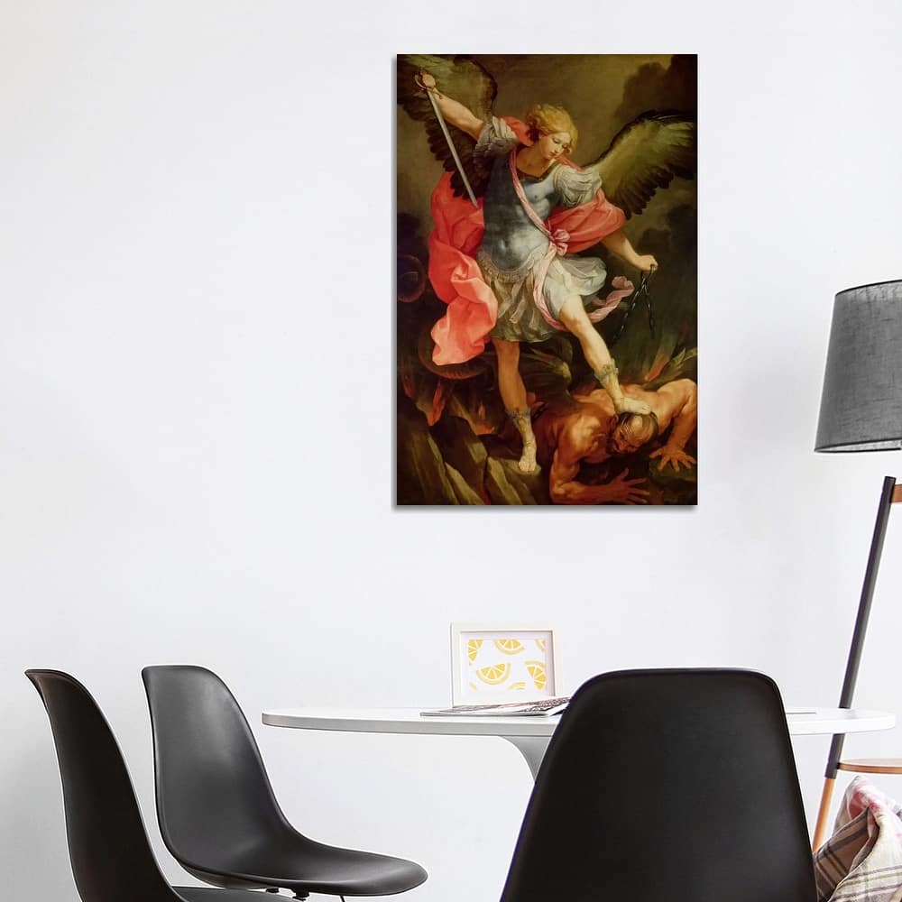 iCanvas "The Archangel Michael defeating Satan " by Guido Reni Canvas Print