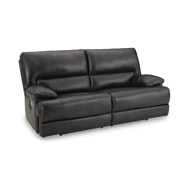 Signature Design by Ashley Mountainous Black Power Reclining Sofa - 85"W x 42"D x 42"H