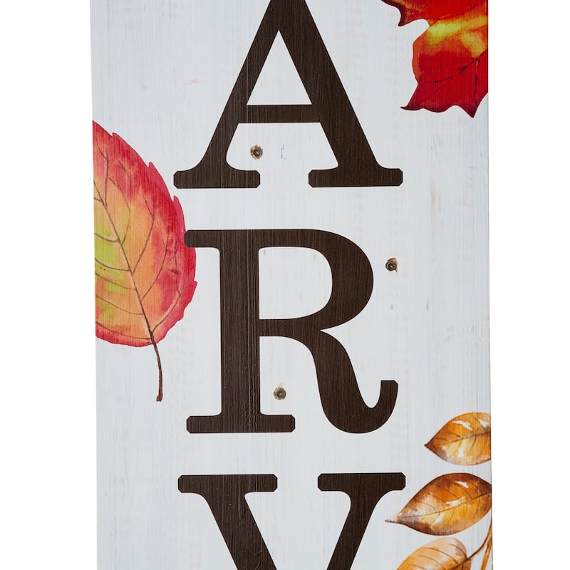 Glitzhome 42"H Fall Lighted Wooden Porch Sign