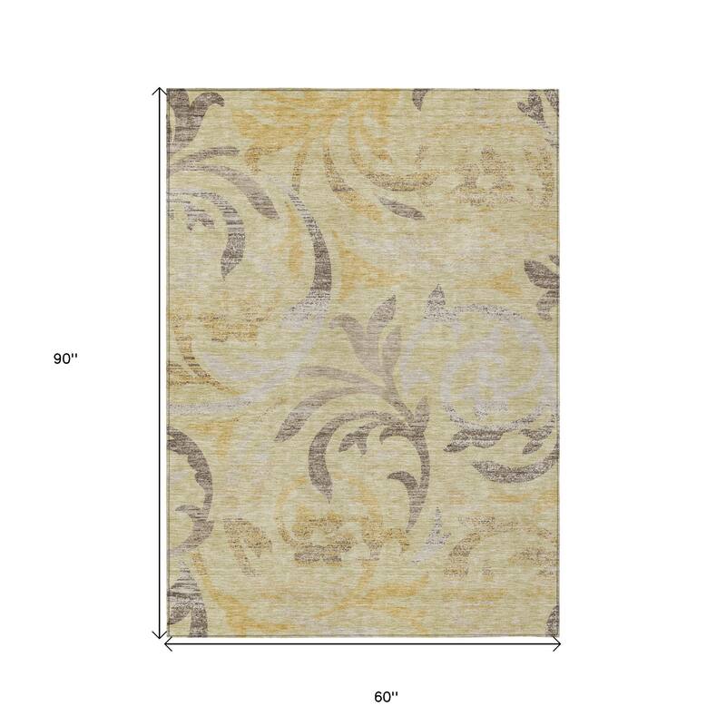 HomeRoots Floral Transitional Rectangle Outdoor Rug