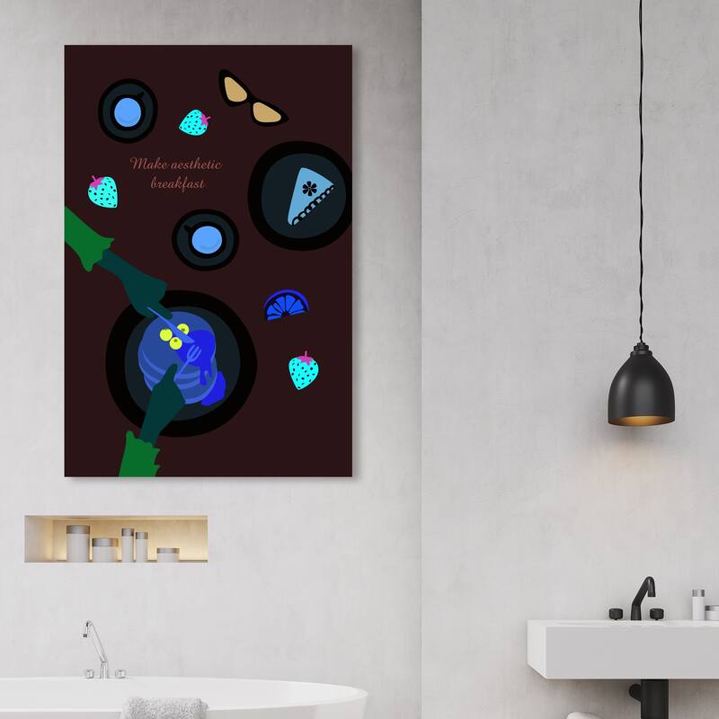 Wynwood Studio Canvas Food and Cuisine Aesthetic Breakfast Blue and Light Blue Modern & Contemporary Wall Art Canvas Print - 45 x 30
