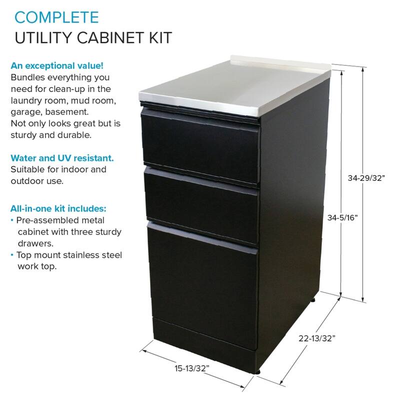 Transolid 15.4"x22.4" 20-Gauge Metal Freestanding Cabinet in Matte Black - 15.4 in. W x 34.9 in. H x 22.4 in.
