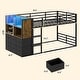 preview thumbnail 18 of 41, Twin Size Low Loft Bed 6 Fabric Storage Drawers LED Lights Twin Over Twin Bunk Bed