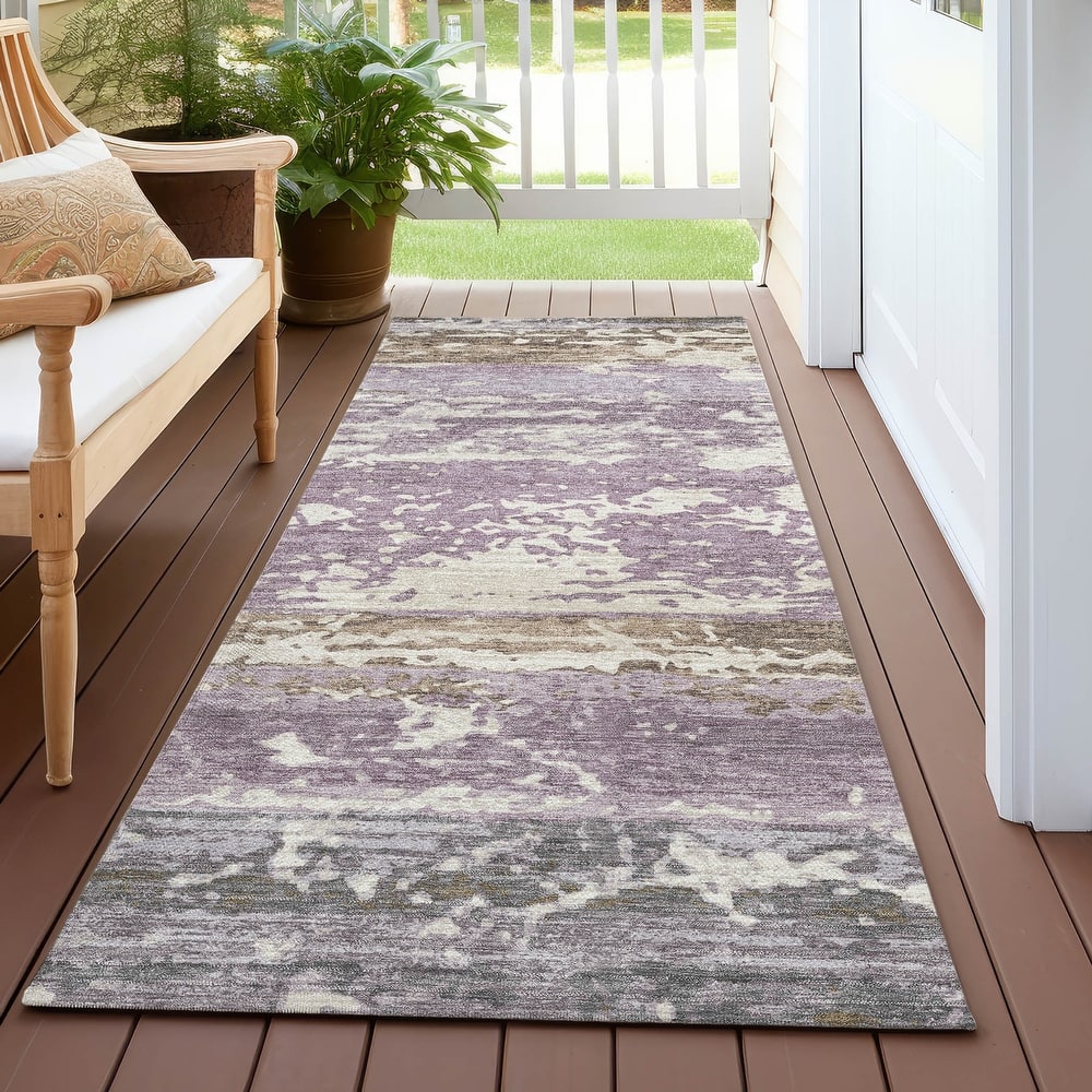Machine Washable Indoor/ Outdoor Vintage Ombre Chantille Rug