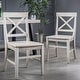 preview thumbnail 21 of 34, Roshan Farmhouse Acacia Dining Chairs (Set of 2) by Christopher Knight Home Grey
