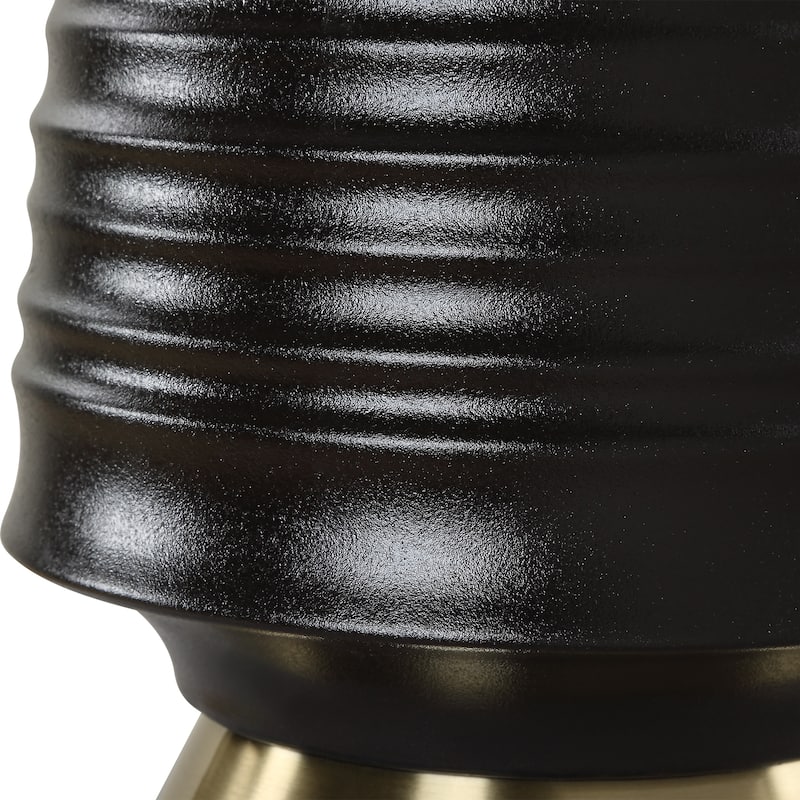 Uttermost Foster Black Glaze Table Lamp - 26'' H X 16'' W X 16'' D