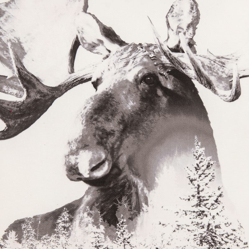 Moose Forest Indoor and Outdoor Throw Pillow
