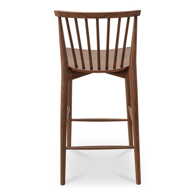 NADAAL STUDIOS Briar Counter Stool, Solid Walnut Frame, Natural Walnut