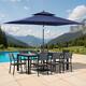 Option Set of 11 - Grey Table with Navy Blue Umbrella