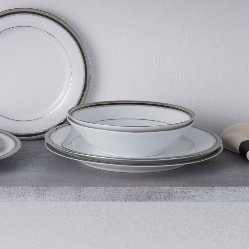 Noritake Austin Platinum Set Of 4 Soup Bowls, 7-1/2", 12 oz.