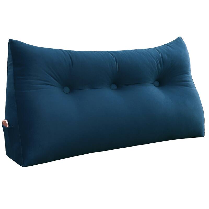 WOWMAX Dorm Bed Wedge Reading Pillow Headboard Back to College Velvet