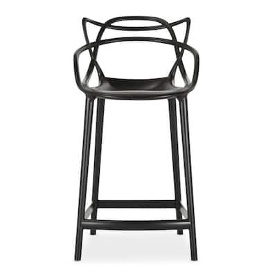 Plastic Full Back Bar Height Chair with Arms, Footrest and Stackable Design - 21” x 19.5” x 43” (D x W x H)