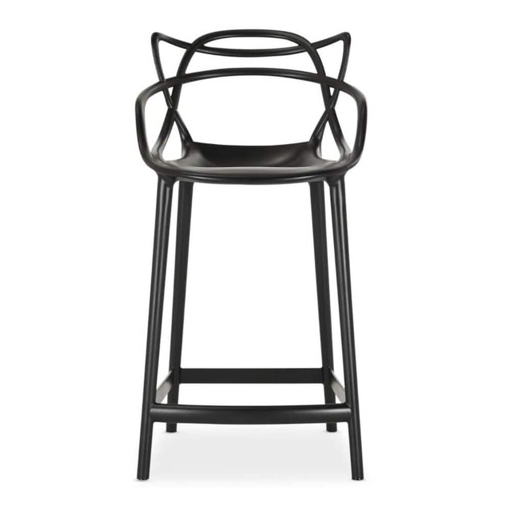 Plastic Full Back Bar Height Chair with Arms, Footrest and Stackable Design - 21” x 19.5” x 43” (D x W x H)