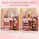 preview thumbnail 6 of 8, Gymax Kids Vanity Desk w/Mirror & Lights Princess Pretend Play Makeup