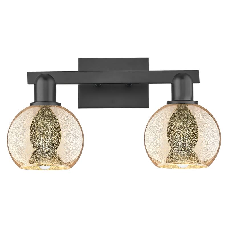 Innovations Lighting 716-2W-10-17 Athens Vanity Athens 2 Light 17" - Matte Black / Mercury