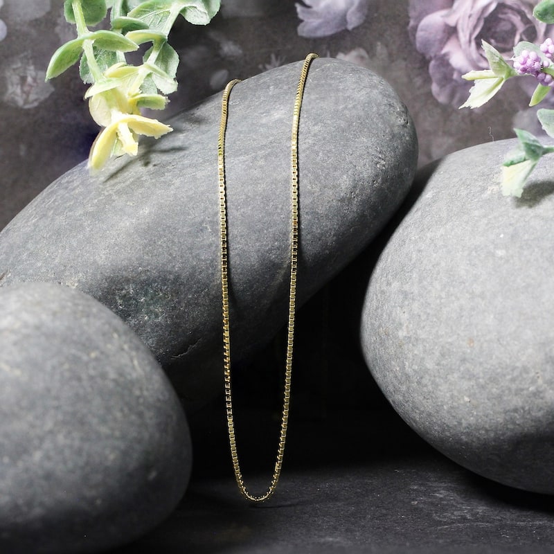 MayaMila 10k Yellow Gold Classic Box Chain 1.0mm