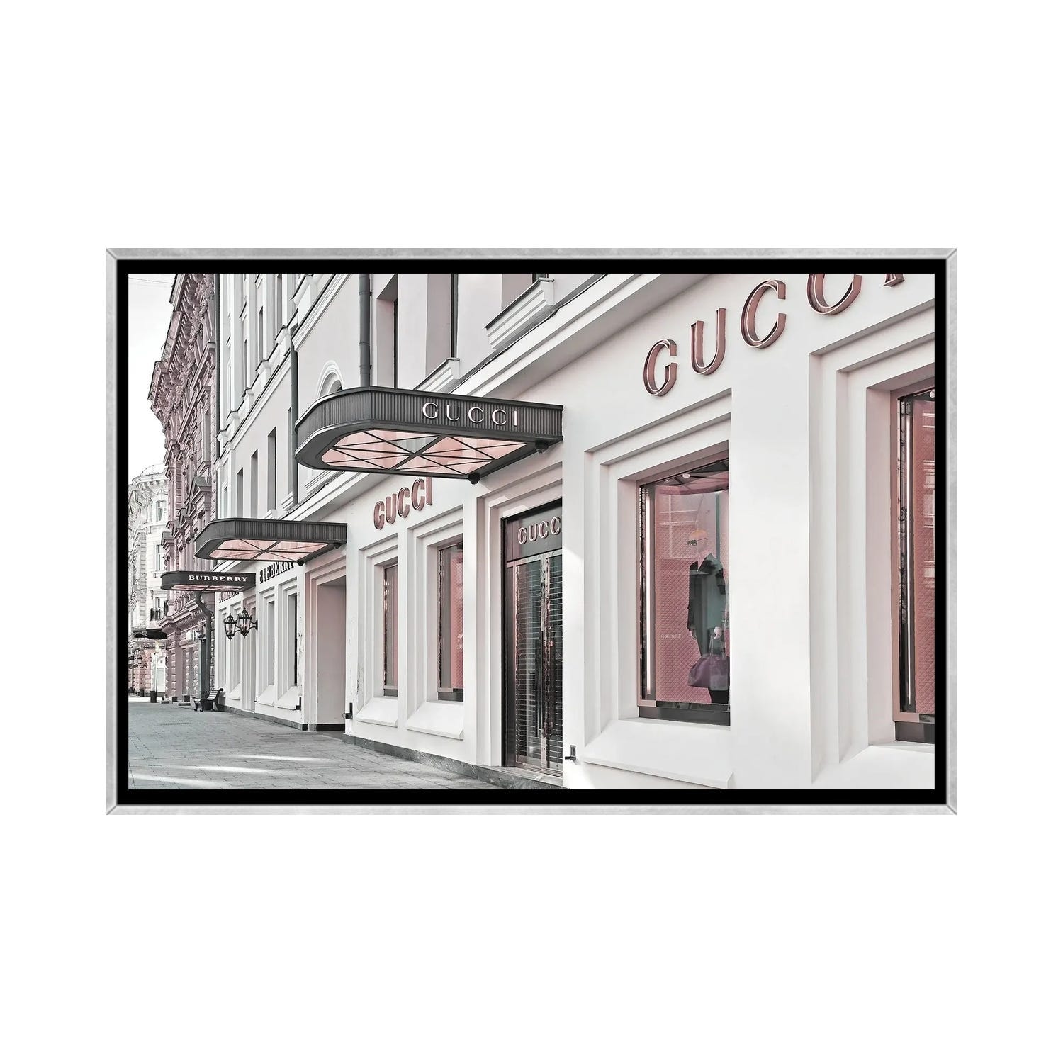 iCanvas "Pink Shopping" by Heather Grey Framed