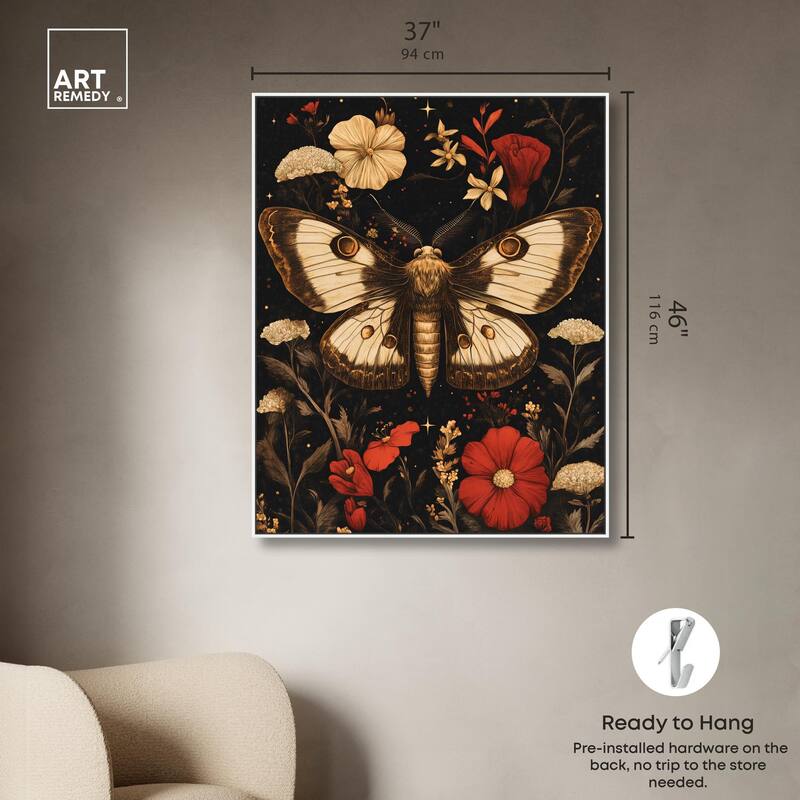 Flying Moth Canvas by Art Remedy
