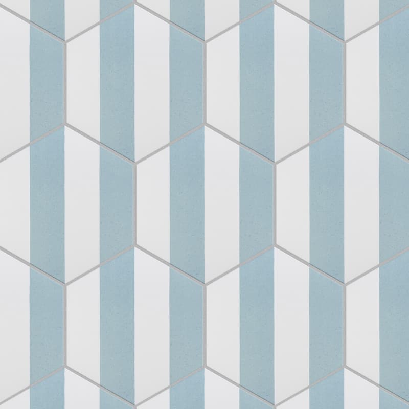 Merola Tile Porto Capri Hex Aqua 8-5/8" x 9-7/8" Porcelain Floor and Wall Tile