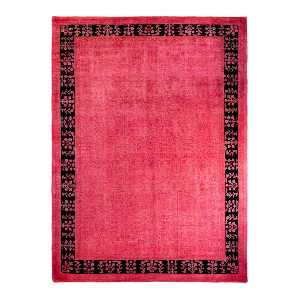 Overdyed, One-of-a-Kind Hand-Knotted Area Rug - Pink - 10' 1" x 13' 6"