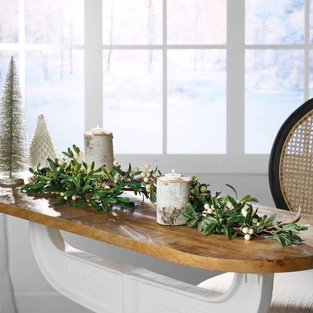 Wallsten 4.5' Snowberry Artificial Garland by Christopher Knight Home - Green + White